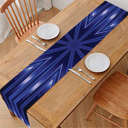 Blue Kaleidoscope Print Table Runner