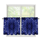 Blue Kaleidoscope Print Tier Curtains