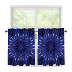 Blue Kaleidoscope Print Tier Curtains