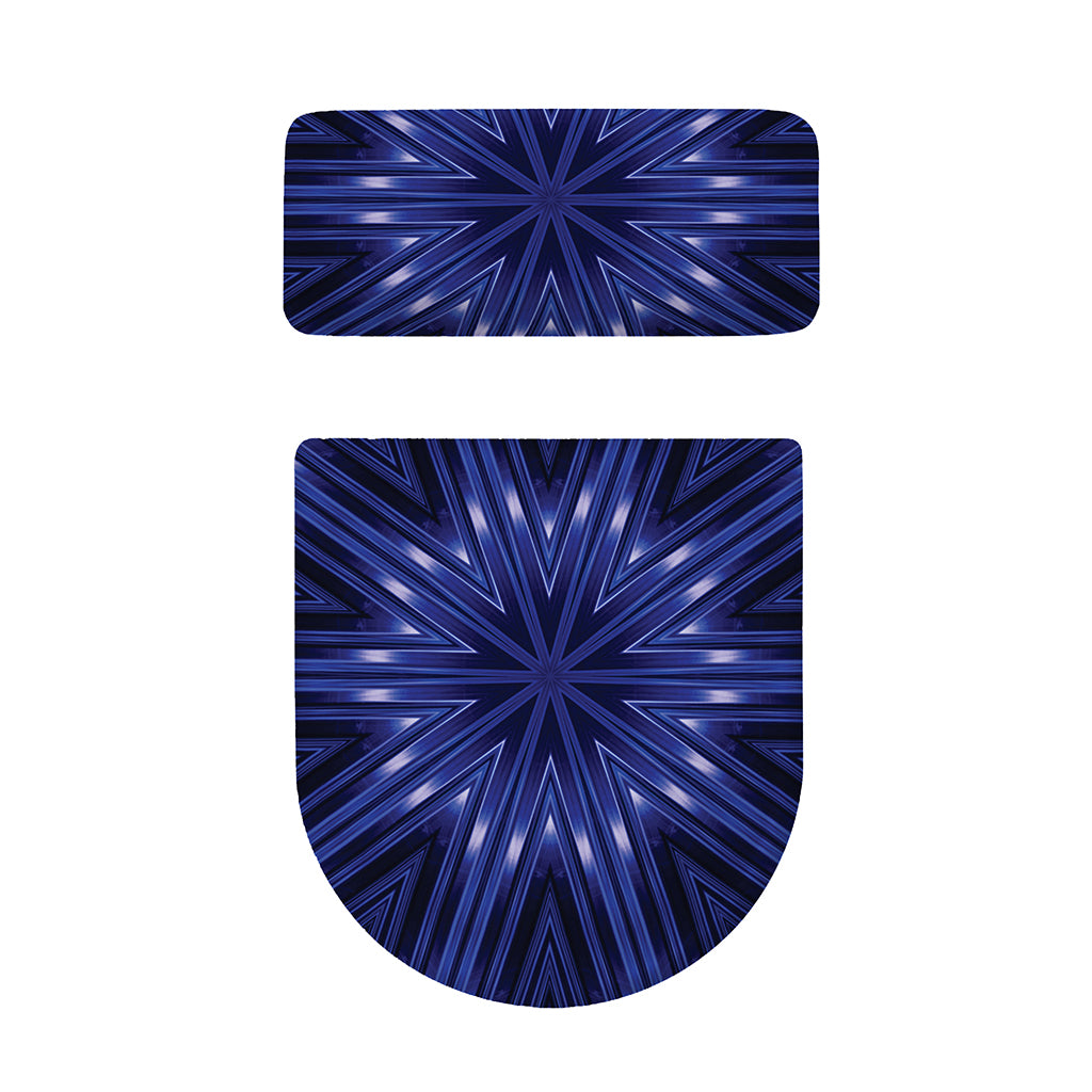 Blue Kaleidoscope Print Toilet Lid And Tank Cover Set