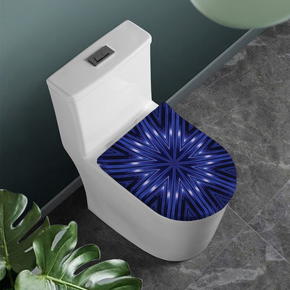 Blue Kaleidoscope Print Toilet Lid Cover