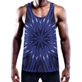 Blue Kaleidoscope Print Men's Workout Tank Top