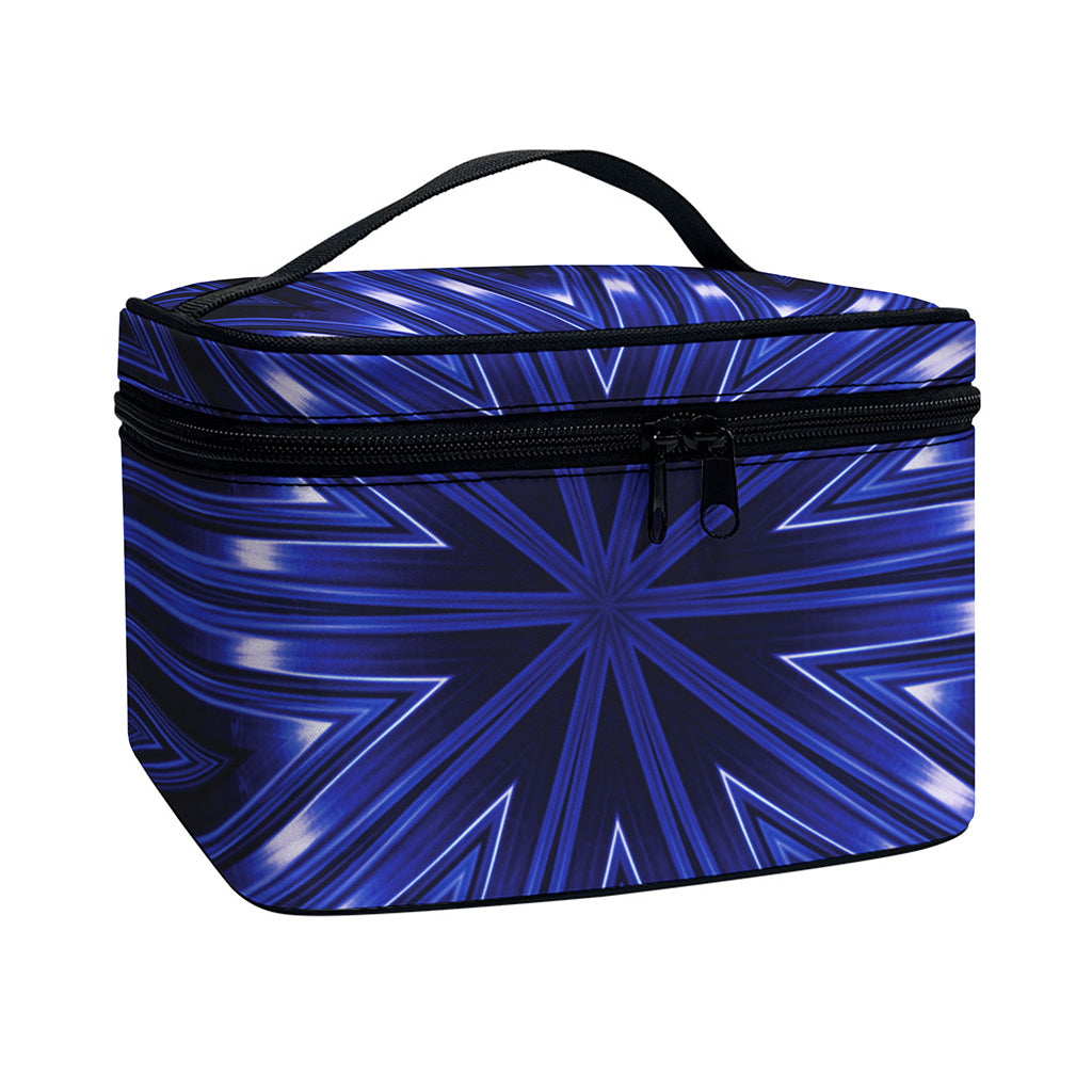 Blue Kaleidoscope Print Travel Makeup Bag