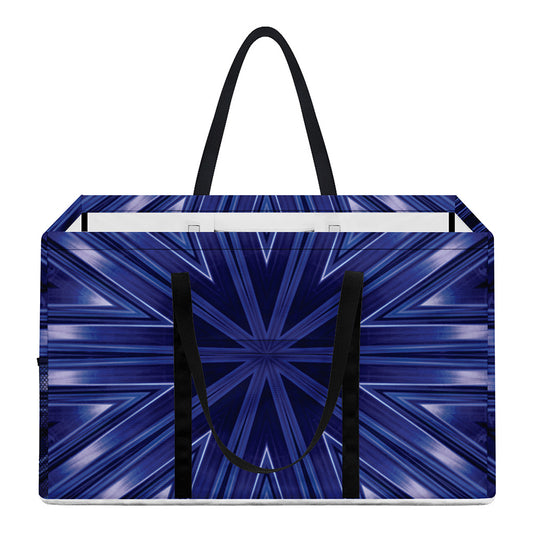 Blue Kaleidoscope Print Utility Tote Bag