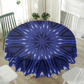 Blue Kaleidoscope Print Waterproof Round Tablecloth