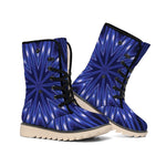 Blue Kaleidoscope Print Winter Boots