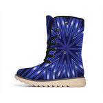 Blue Kaleidoscope Print Winter Boots