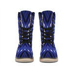 Blue Kaleidoscope Print Winter Boots