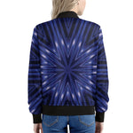 Blue Kaleidoscope Print Women's Bomber Jacket