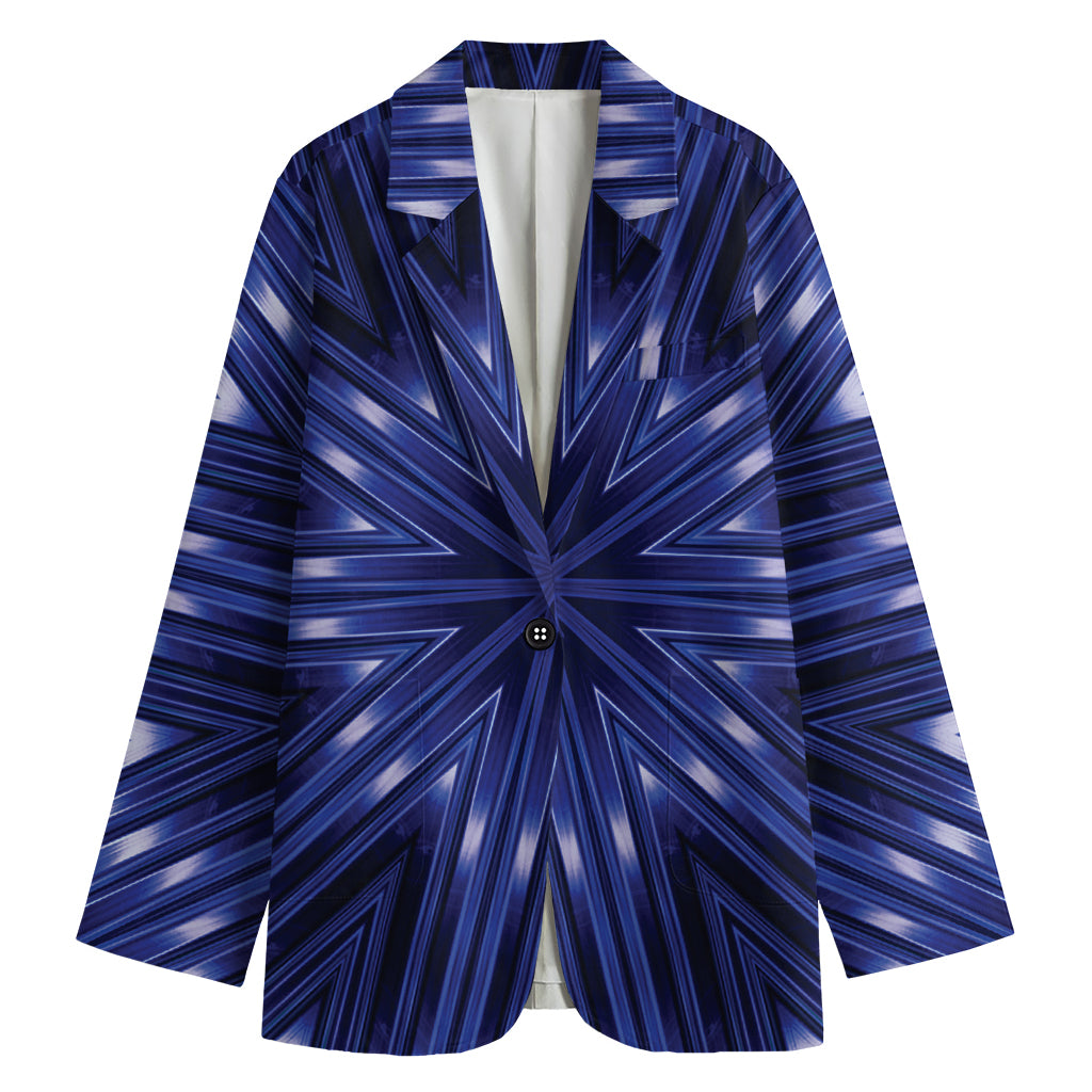 Blue Kaleidoscope Print Women's Cotton Blazer