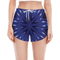 Blue Kaleidoscope Print Women's Split Running Shorts