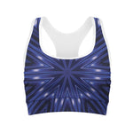 Blue Kaleidoscope Print Women's Sports Bra