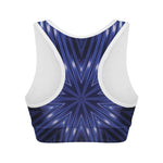Blue Kaleidoscope Print Women's Sports Bra