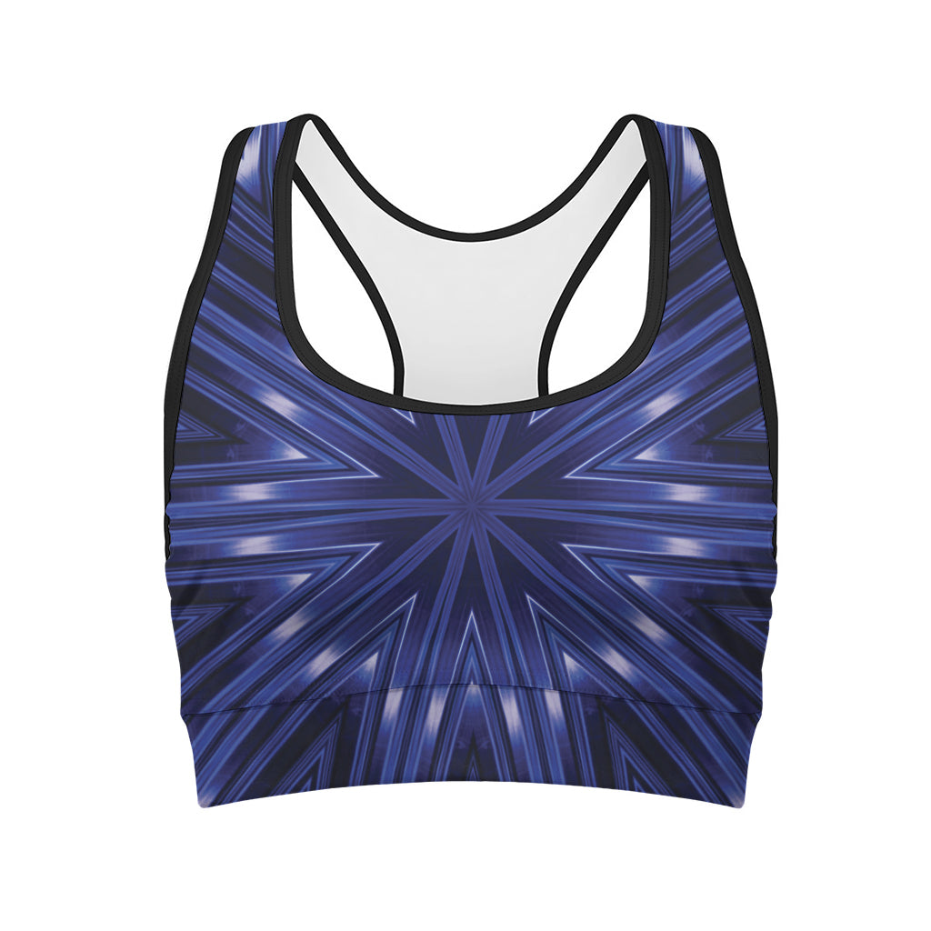 Blue Kaleidoscope Print Women's Sports Bra