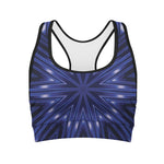 Blue Kaleidoscope Print Women's Sports Bra