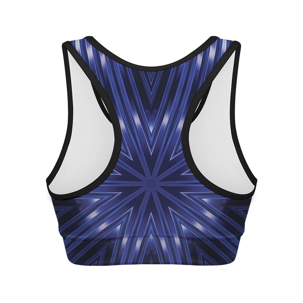 Blue Kaleidoscope Print Women's Sports Bra