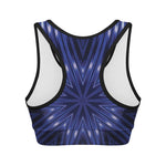 Blue Kaleidoscope Print Women's Sports Bra