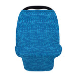 Blue Knitted Pattern Print Baby Seat Cover