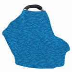Blue Knitted Pattern Print Baby Seat Cover