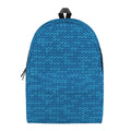 Blue Knitted Pattern Print School Backpack