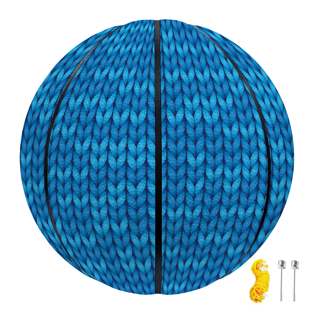 Blue Knitted Pattern Print Basketball