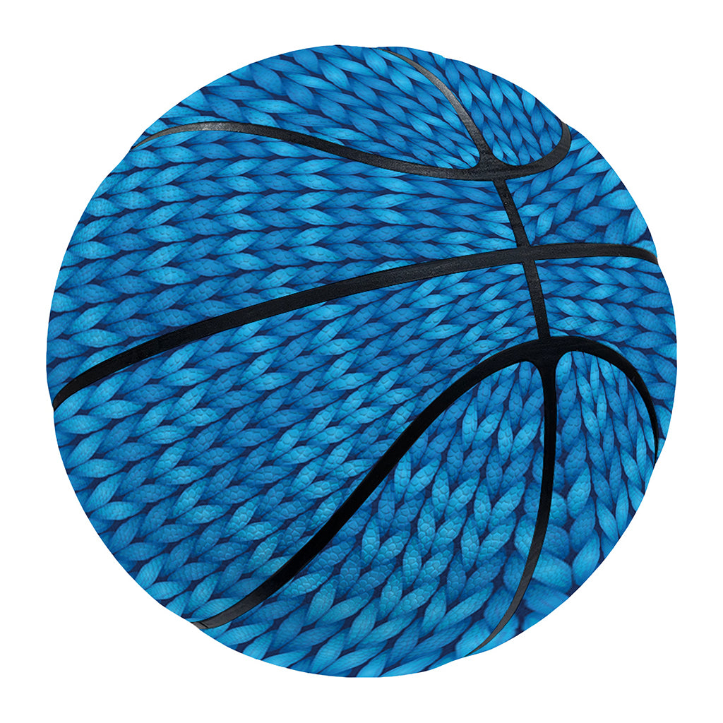 Blue Knitted Pattern Print Basketball