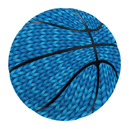 Blue Knitted Pattern Print Basketball