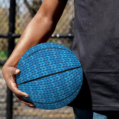 Blue Knitted Pattern Print Basketball