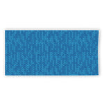 Blue Knitted Pattern Print Beach Towel