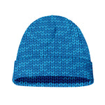 Blue Knitted Pattern Print Beanie