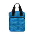 Blue Knitted Pattern Print Bible Tote Bag