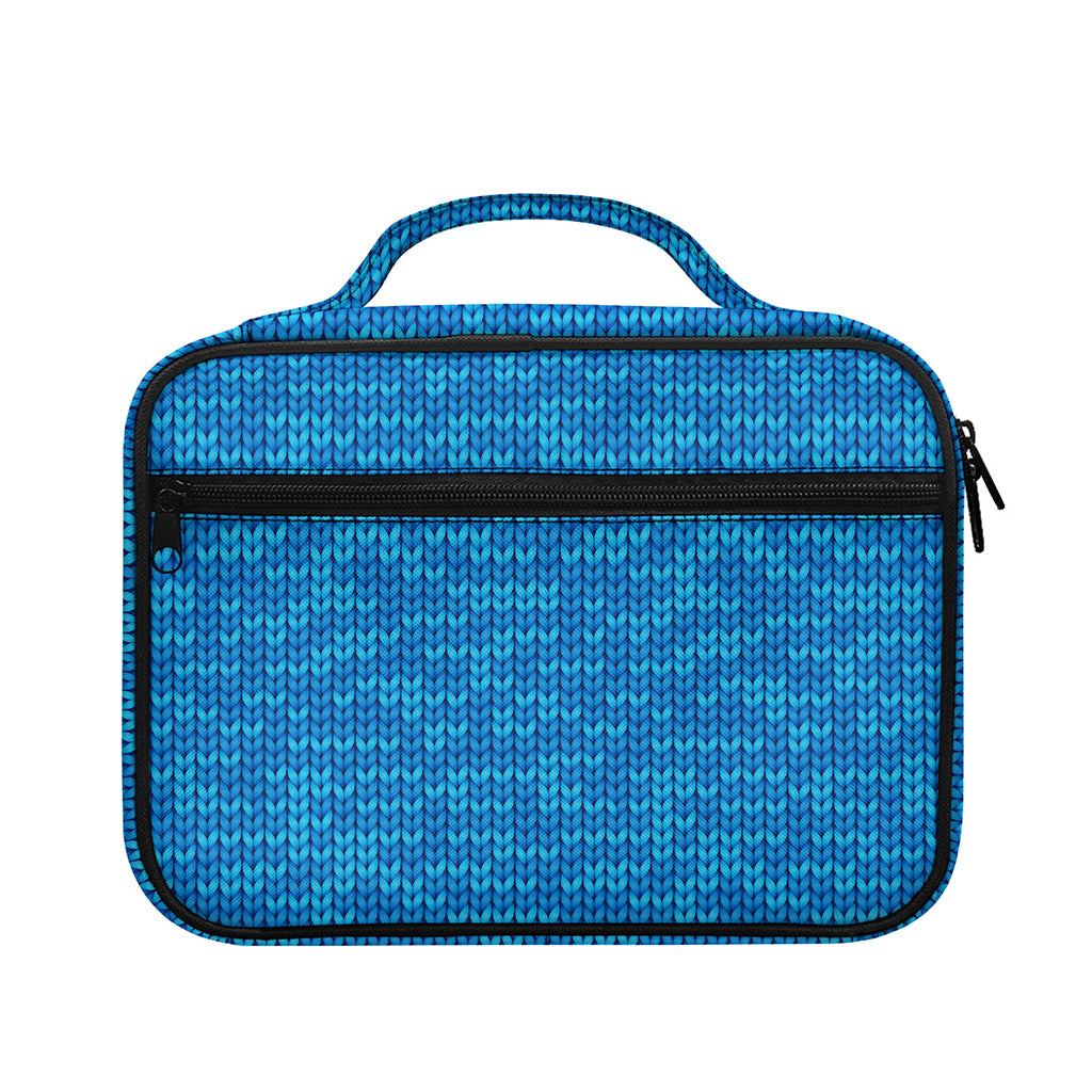 Blue Knitted Pattern Print Briefcase Bible Bag