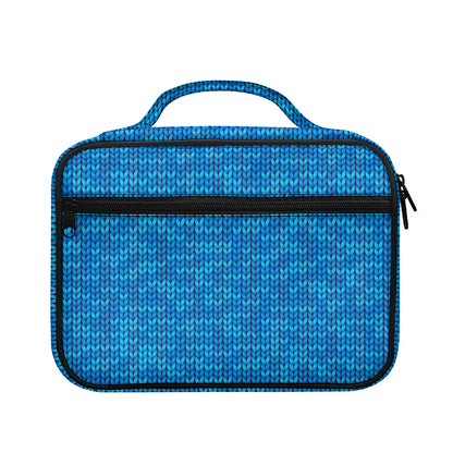 Blue Knitted Pattern Print Briefcase Bible Bag
