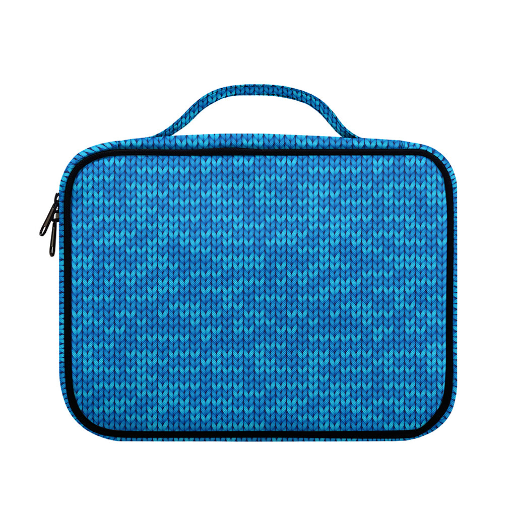Blue Knitted Pattern Print Briefcase Bible Bag