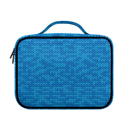 Blue Knitted Pattern Print Briefcase Bible Bag