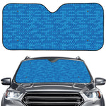 Blue Knitted Pattern Print Car Windshield Sun Shade