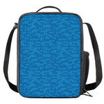 Blue Knitted Pattern Print Crossbody Lunch Bag