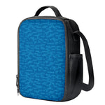 Blue Knitted Pattern Print Crossbody Lunch Bag