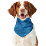 Blue Knitted Pattern Print Dog Bandana