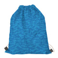 Blue Knitted Pattern Print Drawstring Bag
