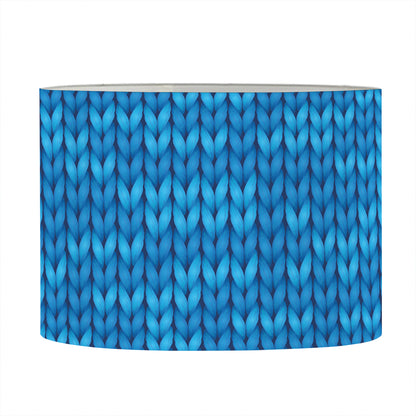 Blue Knitted Pattern Print Drum Lamp Shade