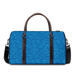 Blue Knitted Pattern Print Duffle Bag
