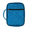 Blue Knitted Pattern Print Front Pocket Bible Bag