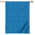 Blue Knitted Pattern Print House Flag