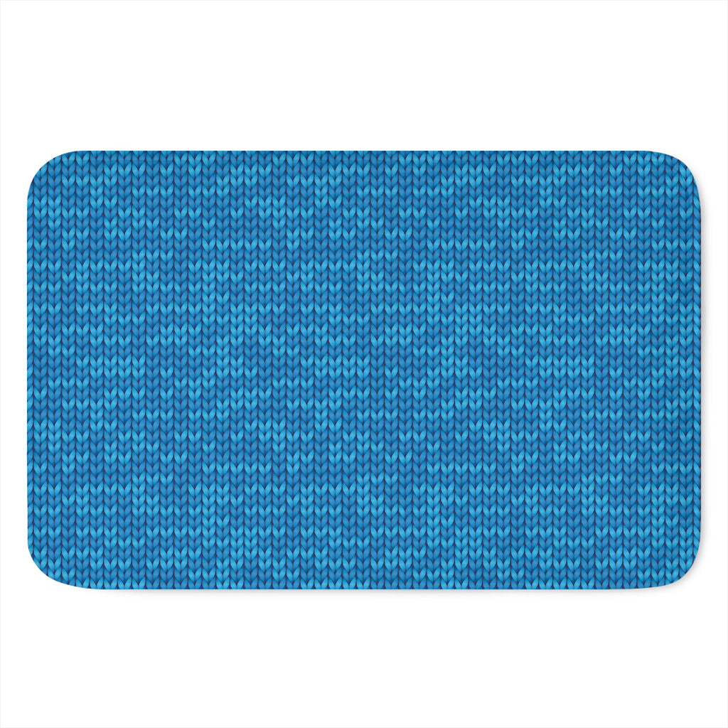 Blue Knitted Pattern Print Indoor Door Mat