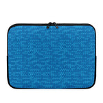 Blue Knitted Pattern Print Laptop Sleeve