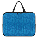Blue Knitted Pattern Print Laptop Sleeve With Handle
