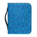 Blue Knitted Pattern Print Leather Bible Cover