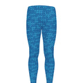 Blue Knitted Pattern Print Men's Leggings