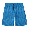 Blue Knitted Pattern Print Men's Swim Trunks